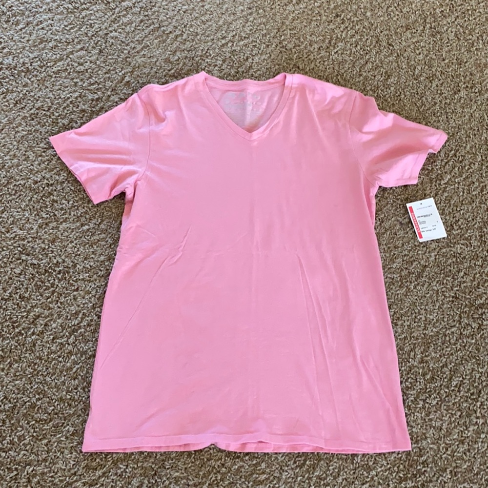 NEW Pink Shore The Rail V Neck T Shirt